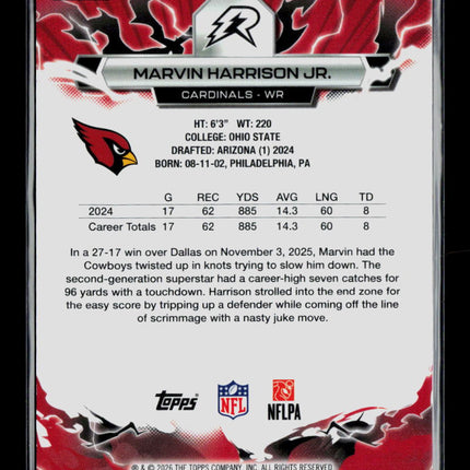 2026 Topps Resurgence Marvin Harrison Jr. #2 20/25 orange