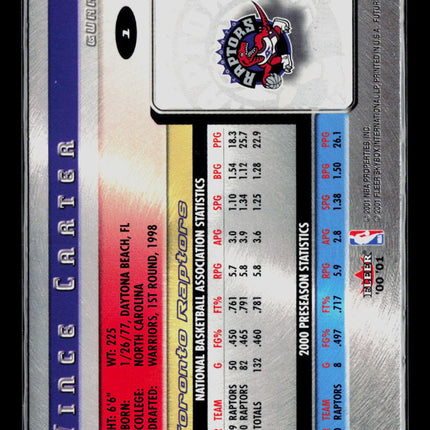 2001 Fleer Futures Vince Carter #2
