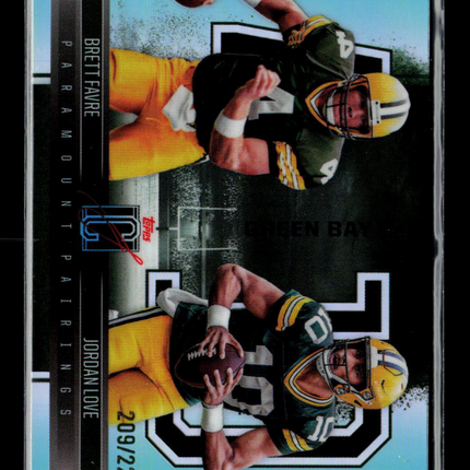 2025 Topps Signature Class Paramount Pairings Brett Favre Jordan Love #PP-5 /225