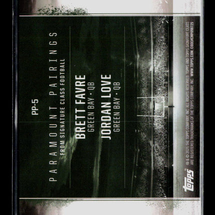 2025 Topps Signature Class Paramount Pairings Brett Favre Jordan Love #PP-5 /225