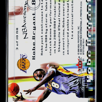 2000 Fleer Mystique NBAwesome Kobe Bryant #3 of 10 NA
