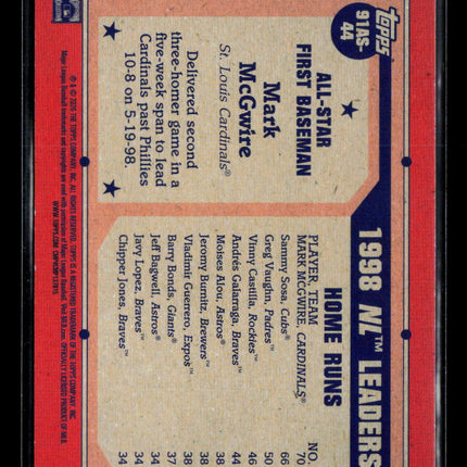 2026 Topps 75 Years of Baseball Mark McGwire #91AS-44 05/10 Black Crackle
