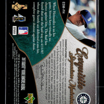 2007 Upper Deck Exquisite Felix Hernandez #ESM-FH Patch Auto /50