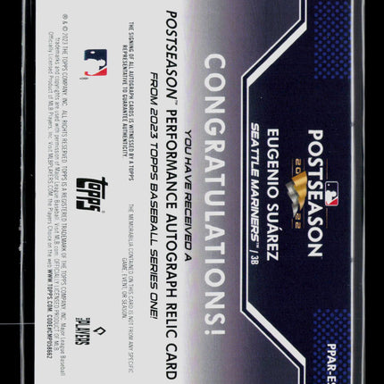 2023 Topps Postseason Eugenio Suárez #PPAR-ES Patch Auto /25