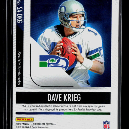 2026 Silhouette Dave Krieg #SA-DKG 147/199 Patch Auto