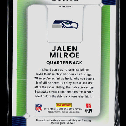 2025 Panini Donruss Optic Football Jalen Milroe #RPBH-JME Patch