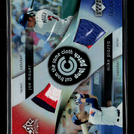 2005 Upper Deck Reflections Joe Mauer Mike Piazza #CCP-MP Game-Used Patch /99