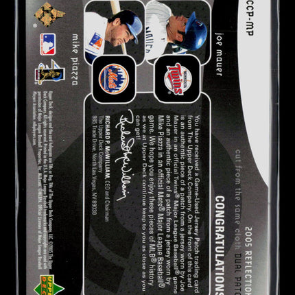 2005 Upper Deck Reflections Joe Mauer Mike Piazza #CCP-MP Game-Used Patch /99