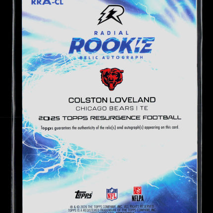 2026 Topps Resurgence Colston Loveland #RRA-CL Patch Auto RC /75