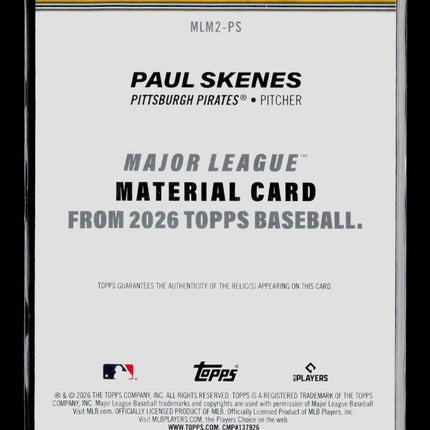 2026 Topps Major League Material Paul Skenes #MLM2-PS Patch