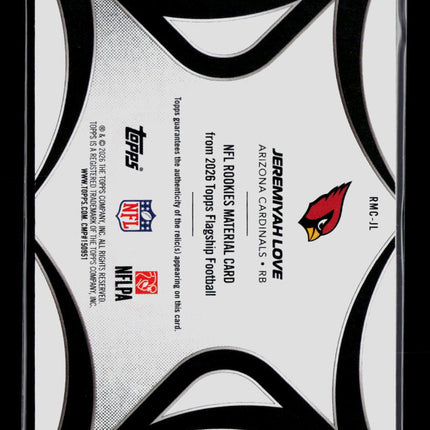 2026 Topps Football Jeremiyah Love #RMC-JL RC Patch