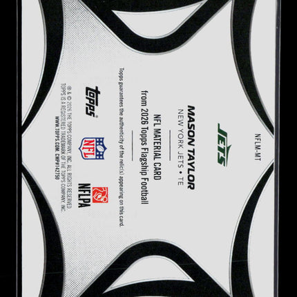2026 Topps Mason Taylor #NFLM-MT Player-Worn Patch 95/99