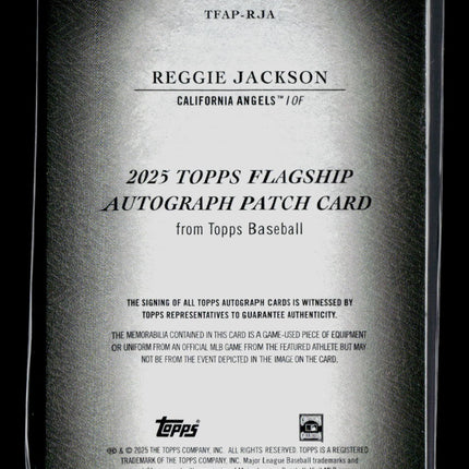 2025 Topps Flagship Reggie Jackson #TFAP-RJA 08/10 Patch Auto /10