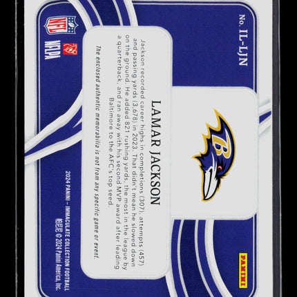 2024 Panini Immaculate Collection Lamar Jackson #IL-LJN Patch /25