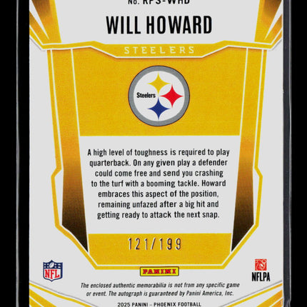 2025 Phoenix Football Will Howard #RPS-WHD Patch Auto /199