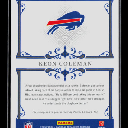 2026 Panini National Treasures Keon Coleman #SIG-KCN Auto /99