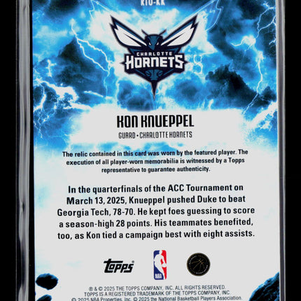 2025 Topps Rise to the Occasion Kon Knueppel #RTO-KK RC Patch