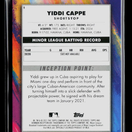 2021 Bowman Inception Yiddi Cappe #9 4/5