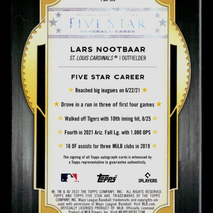 2022 Topps Five Star Lars Nootbaar #FSA-LN Auto