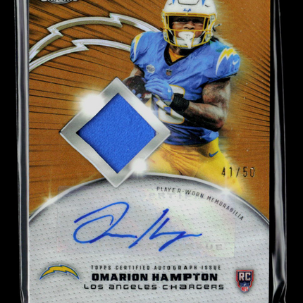 2025 Topps Chrome Omarion Hampton #RPA-OH RC Patch Auto