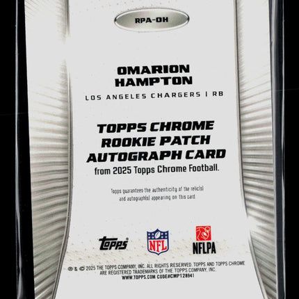 2025 Topps Chrome Omarion Hampton #RPA-OH RC Patch Auto