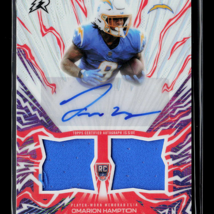 2026 Topps Resurgence Football Omarion Hampton #AU-OH RC Patch Auto