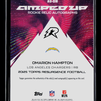 2026 Topps Resurgence Football Omarion Hampton #AU-OH RC Patch Auto