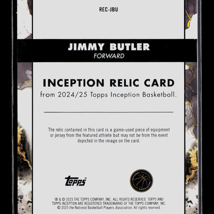 2025 Topps Inception Basketball Jimmy Butler #REC-JBU Patch