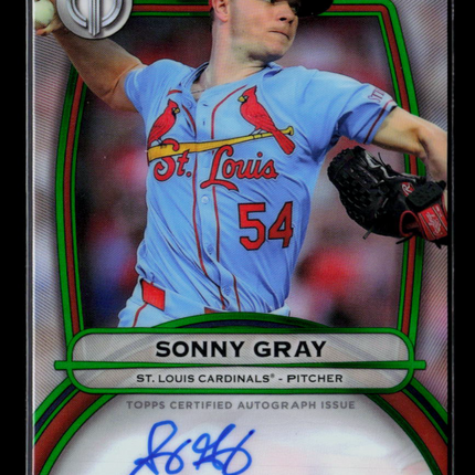 2025 Topps Tribute Sonny Gray #TA-SG Green 16/99 Auto