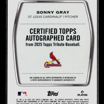 2025 Topps Tribute Sonny Gray #TA-SG Green 16/99 Auto