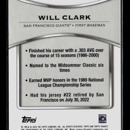 2025 Topps Tribute Will Clark #74 Green 77/99