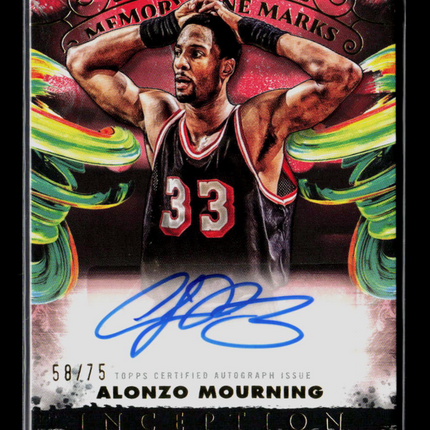 2025 Topps Inception Alonzo Mourning #MLM-AM 58/75 Auto