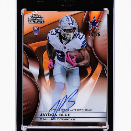 2025 Topps Chrome Black Jaydon Blue #RAU-JB Orange 25/25 Rc Auto