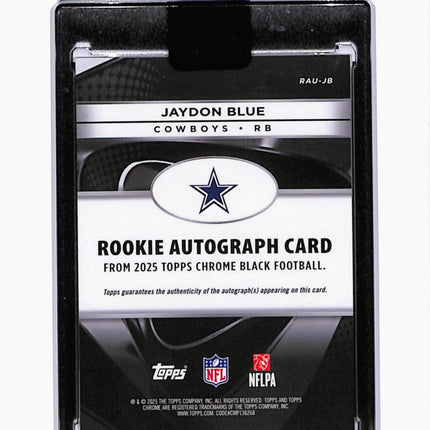 2025 Topps Chrome Black Jaydon Blue #RAU-JB Orange 25/25 Rc Auto