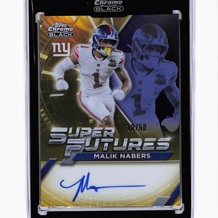 2025 Topps Chrome Black Super Futures Malik Nabers #SFA-MN 03/50 Auto