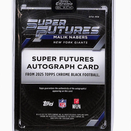 2025 Topps Chrome Black Super Futures Malik Nabers #SFA-MN 03/50 Auto