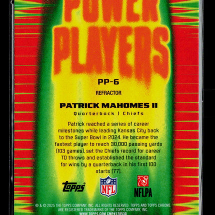 2025 Topps Chrome Power Players Patrick Mahomes II #PP-6 Refractor