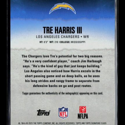 2025 Topps Signature Class Tre Harris III #128 RC Auto