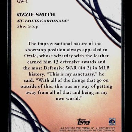 2026 Topps Glove Work Ozzie Smith #GW-1