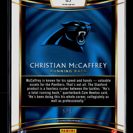 2019 Panini Select Christian McCaffrey #83 Green Prizm 1/5