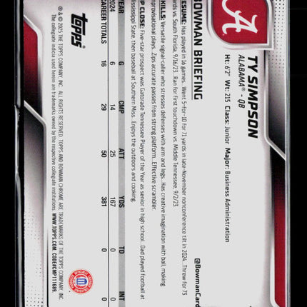 2025 Bowman Chrome Ty Simpson #151