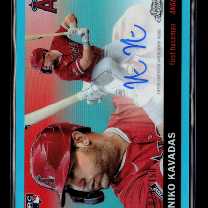 2025 Topps Chrome Platinum Niko Kavadas #CPA-NK Aqua /150 RC Auto