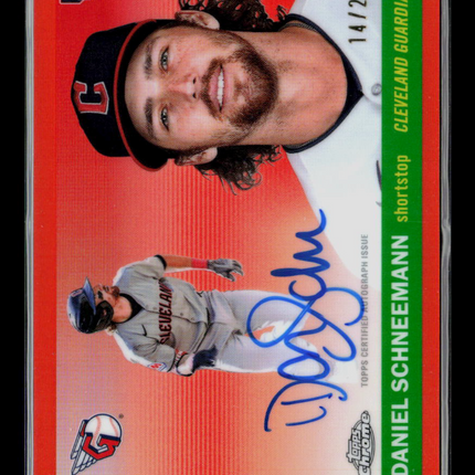 2025 Topps Chrome Platinum Daniel Schneemann #CPA-DSCH Orange RC 14/25 Auto