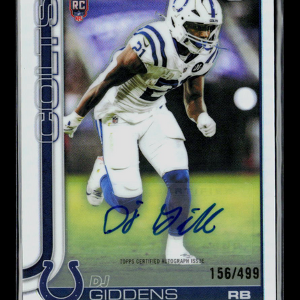 2025 Topps Chrome Football DJ Giddens #RA-DG Refractor RC 156/499 Auto