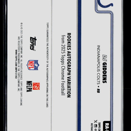 2025 Topps Chrome Football DJ Giddens #RA-DG Refractor RC 156/499 Auto