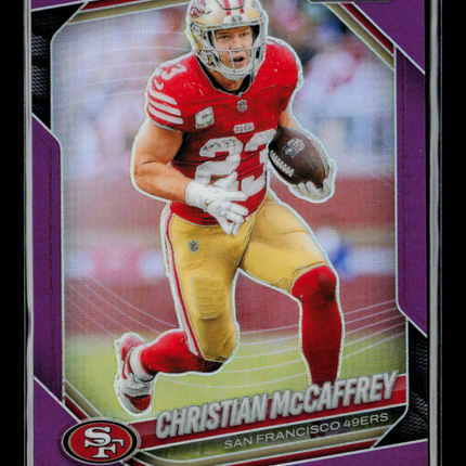 2025 Panini Prizm Football Christian McCaffrey #156 Purple 042/125