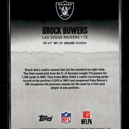 2025 Topps Signature Football Brock Bowers #34 149/225