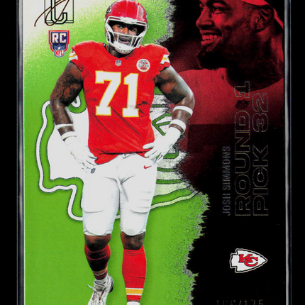 2025 Topps Signature Class Josh Simmons #186 RC 166/175