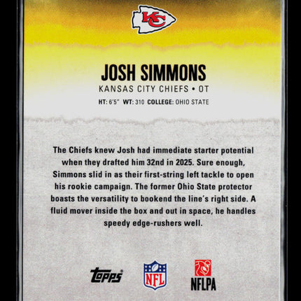 2025 Topps Signature Class Josh Simmons #186 RC 166/175