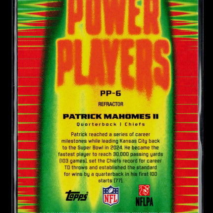 2025 Topps Chrome Power Players Patrick Mahomes II #PP-6 Refractor